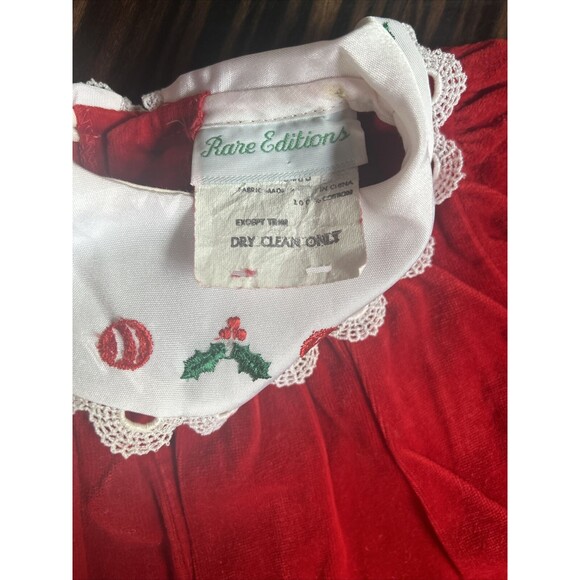 Vintage Rare Editions Baby Girl 9 Months Christmas Holiday Romper Red - Picture 4 of 6